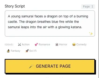 Write what happens in each panel. Our AI understands your story