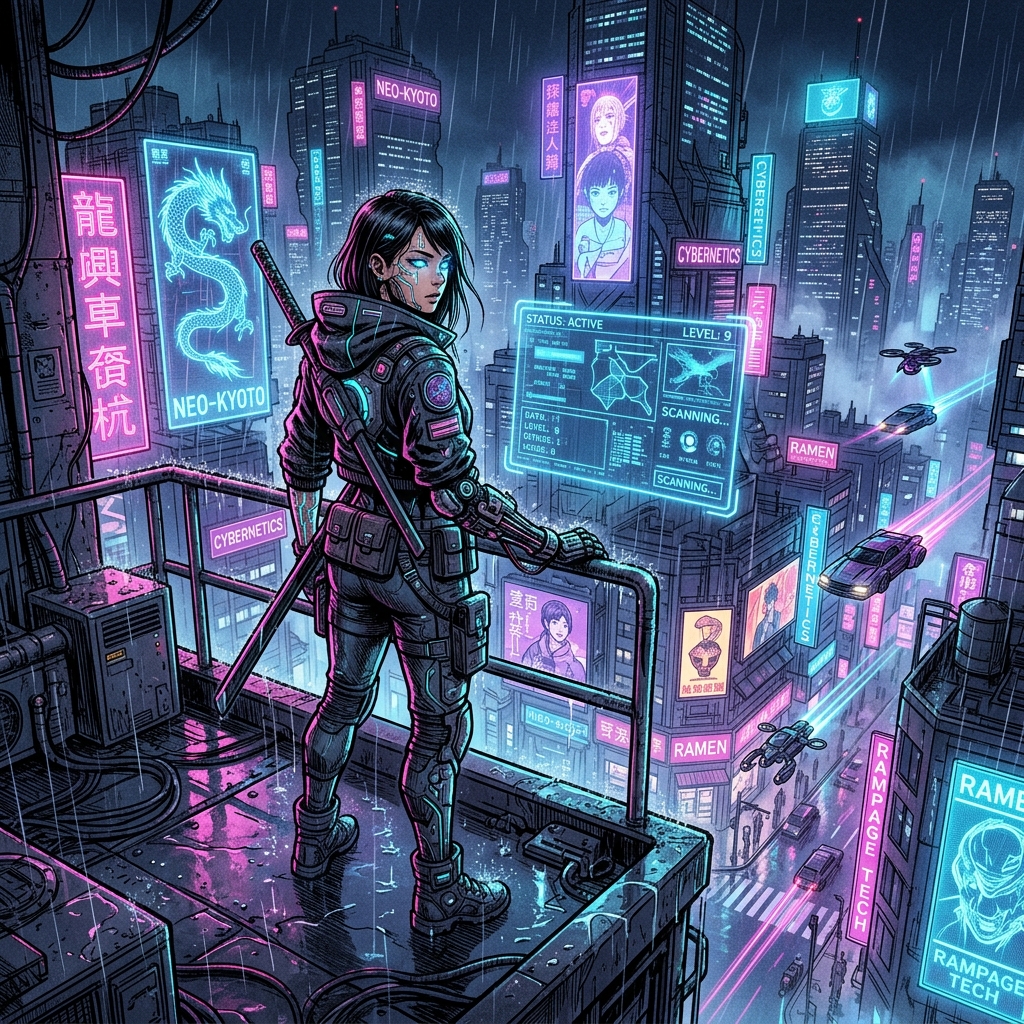 Cyberpunk Manga Style